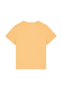 Korte mouw, ronde hals t-shirt in pastelgeel. Gemaakt van zachte katoen, met een klassieke rechte snit en een soepele textuur zonder patronen.