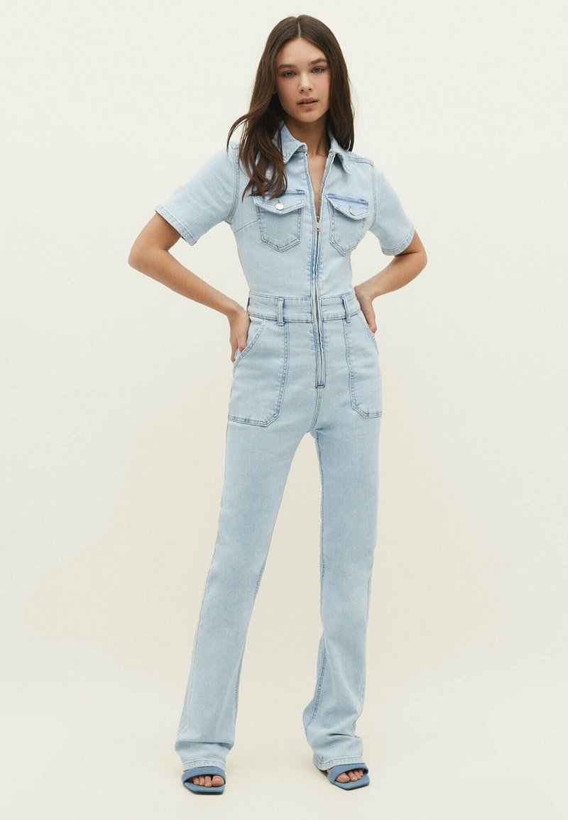 Stradivarius Jumpsuit light blue denim/lightblue denim Zalando