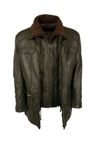JCC PELZIMITAT - Lederjacke - olive
