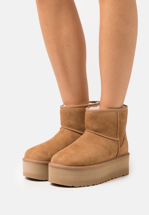 CLASSIC MINI PLATFORM - Platform ankle boots - chestnut