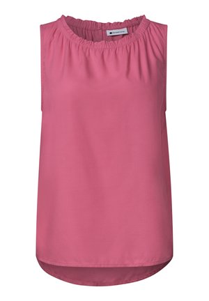 Street One, BLUSENTOP MIT GERAFFTEM RUNDHALS - Blouse - blush berry