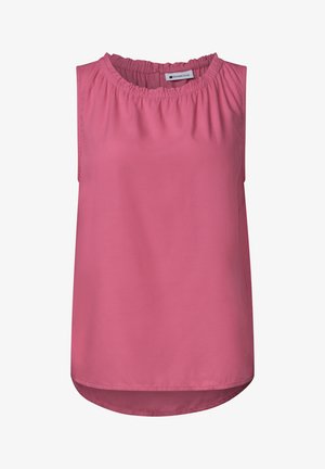 Street One, BLUSENTOP MIT GERAFFTEM RUNDHALS - Camicetta - blush berry