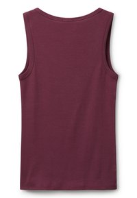 Bordeaux mouwloze tanktop, met een ronde halslijn, gemaakt van soepele katoenstof met een eenvoudige, onversierde uitstraling.