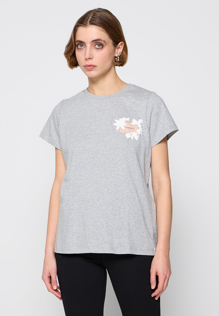 TWINSET T-shirt basic lichtgrijs TWINSET T-shirt basic lichtgrijs