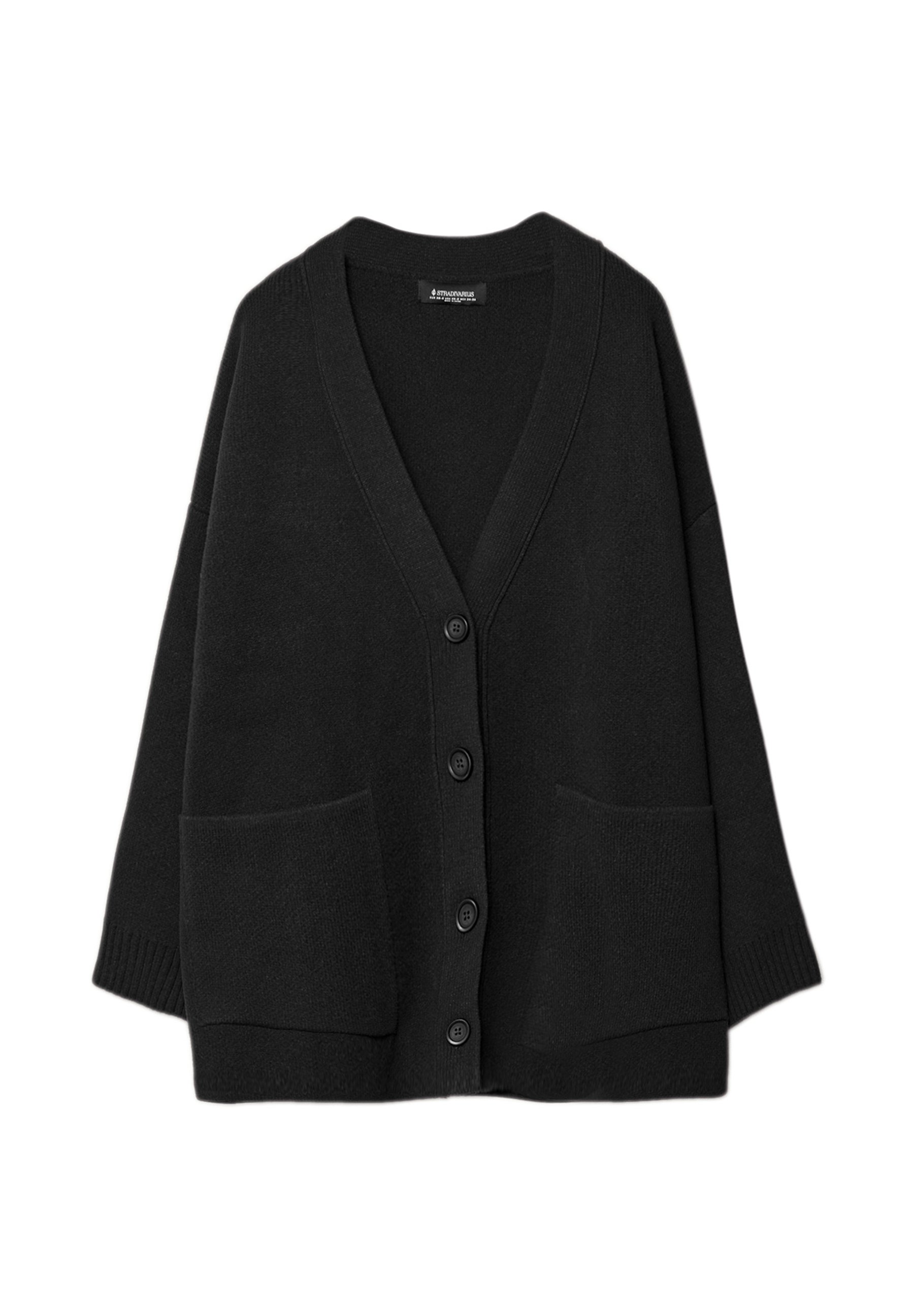 Stradivarius Strickjacke black/schwarz