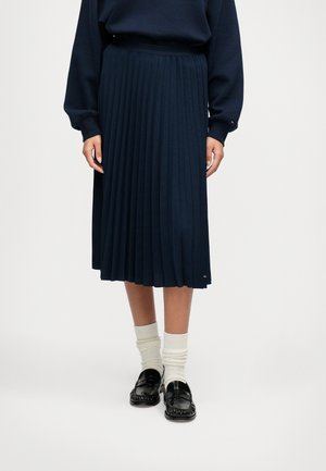 FLUID PLEATED PULL ON MIDI SKIRT - Πλισέ φούστα - dark night navy