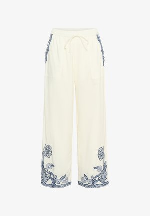 Part Two, BILANPW PANTS - Broek - whisper white w blue emb