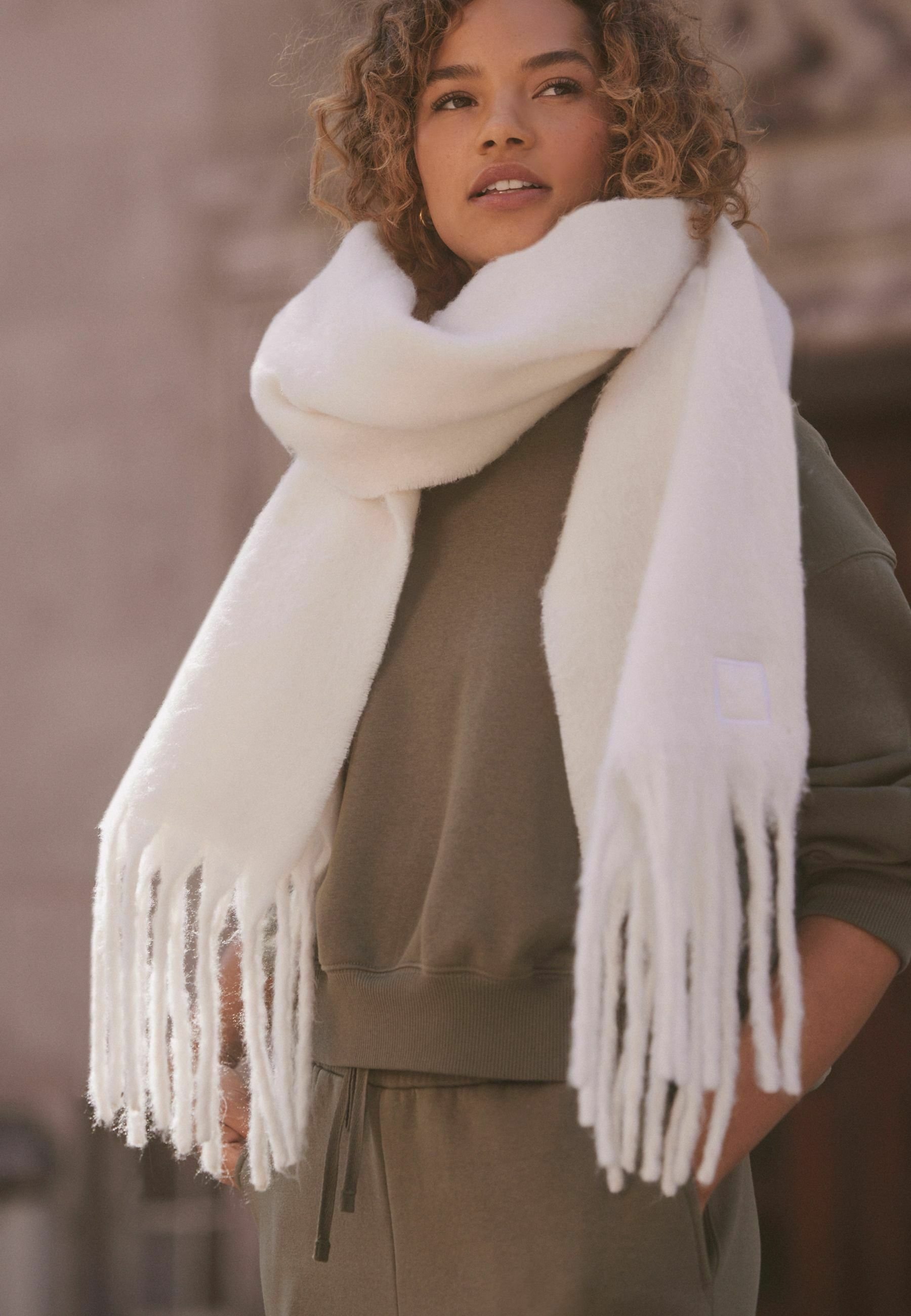 Echarpe femme Beige Crème Velouté - Made in France