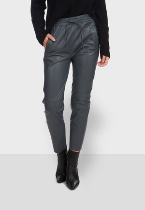 GIFT - Leather trousers - petrol