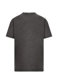 Short-sleeve t-shirt in dark gray, made of cotton. Features a crew neckline and a smooth texture with minimal detailing on the back.