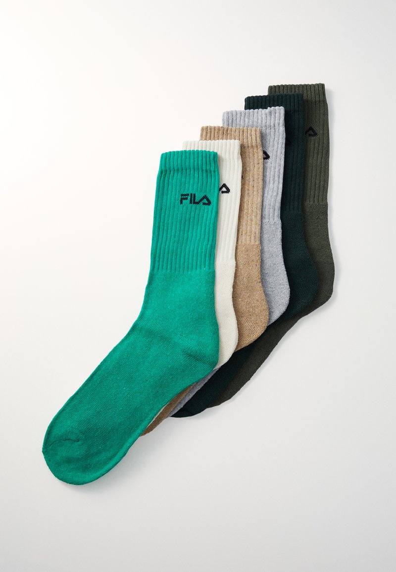 Fila TENNIS SOCKS UNISEX 6 PACK - Meias - sacramento/olive/ash grey/sand beige/ecru/lime