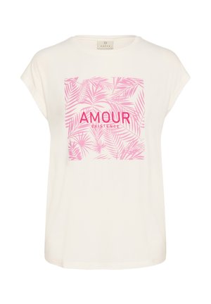 Kaffe, KASOFIA - T-shirt con stampa - chalk w prism pink