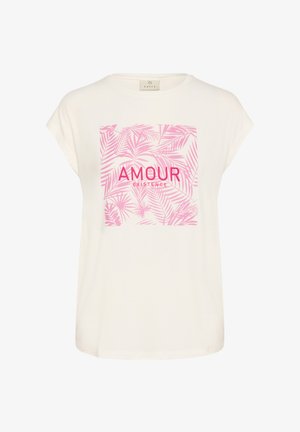 Kaffe, KASOFIA - T-Shirt print - chalk w prism pink