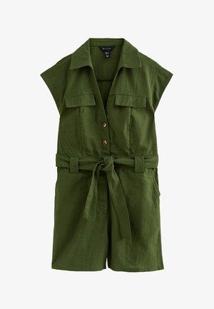 New Look, KHAKI UTILITY SHORT SLEEVE PLAYSUIT - Mono - olive
