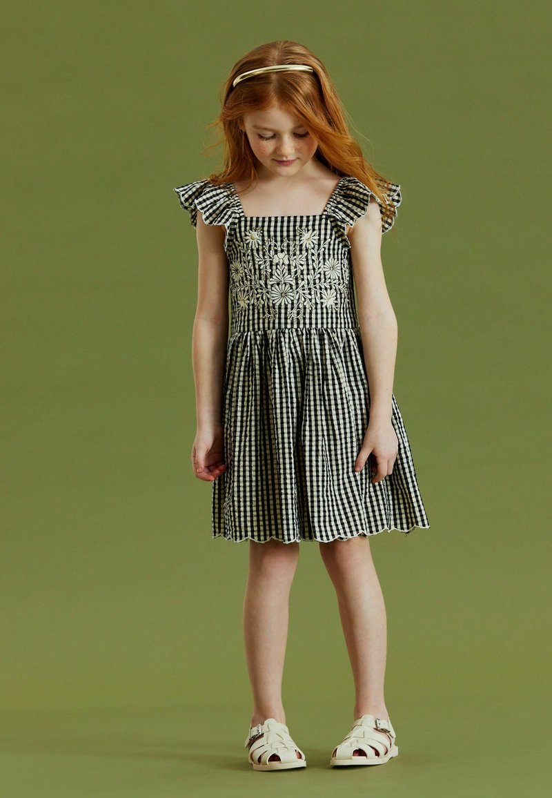 Next EMBROIDERED GINGHAM DRESS Vestito estivo black white/nero Zalando.it