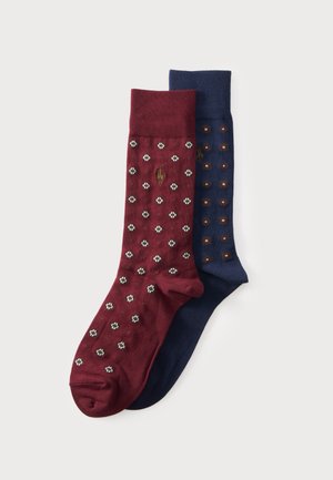 Polo Ralph Lauren, CREW 2 PACK - Chaussettes - blue/bordeaux