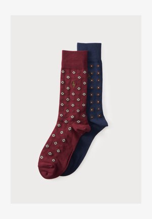 Polo Ralph Lauren, CREW 2 PACK - Chaussettes - blue/bordeaux