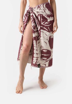 MAЯSIKØH, SKULL TOWEL - Telo mare - bordeaux