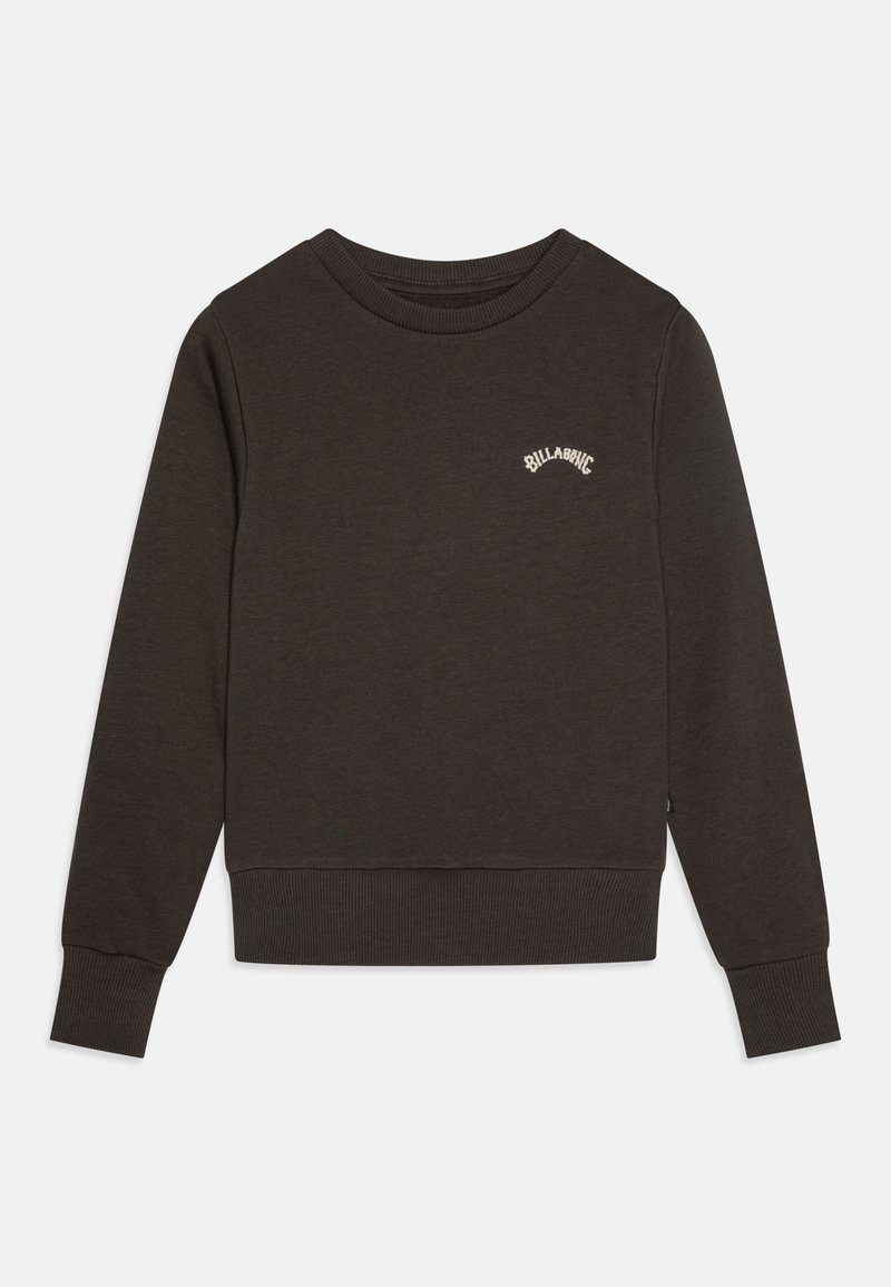 Sweat-shirt marron foncé avec un col rond, des poignets et un ourlet côtelés. Présente un petit logo blanc "Billabong" brodé à l'avant.
