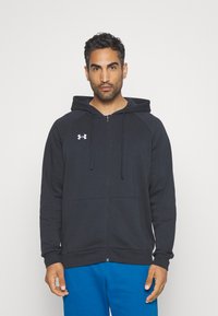 Under Armour - RIVAL HOODIE - Sweat zippé - black/white Image miniature 1