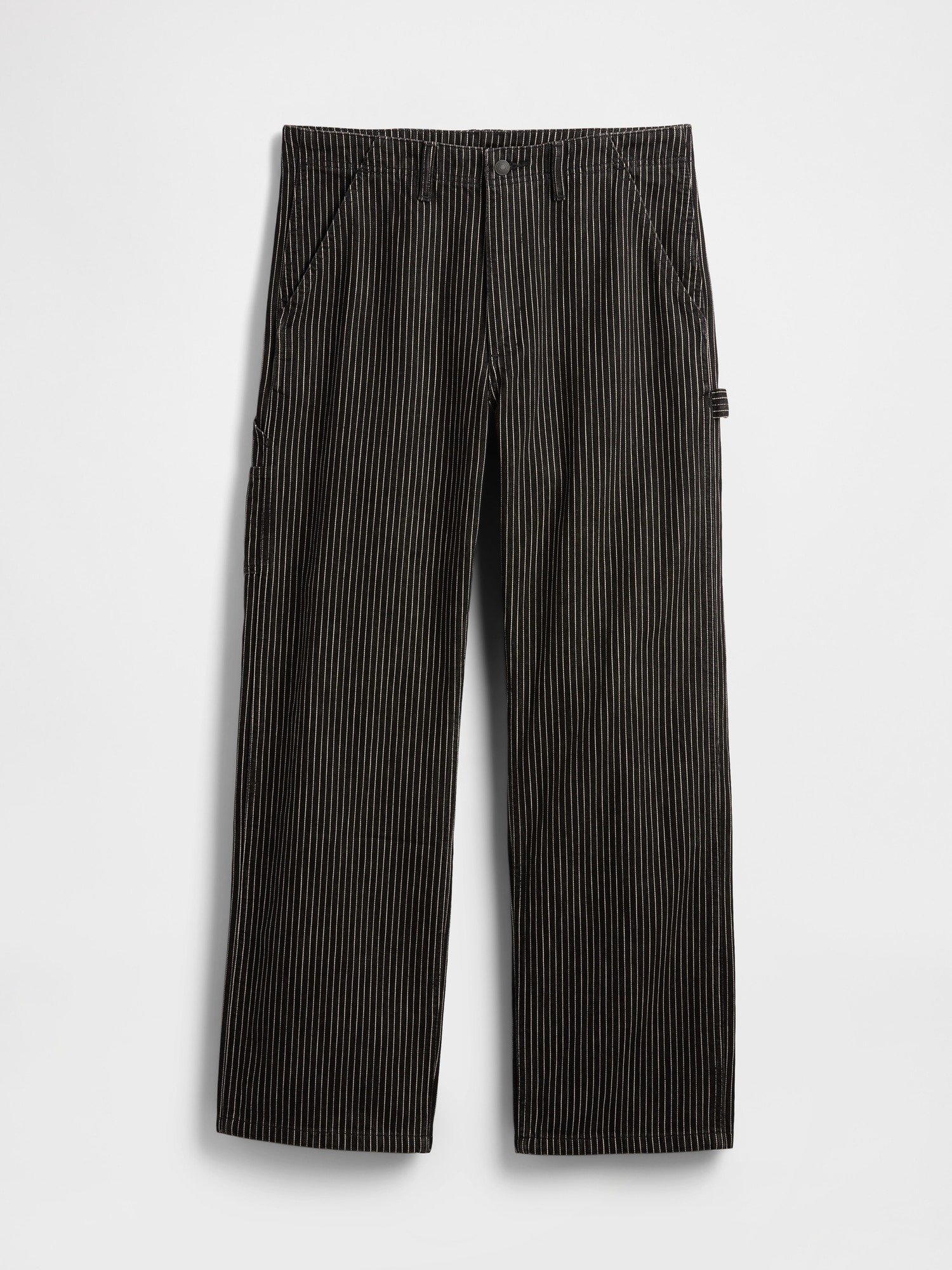 GAP PINSTRIPE - Trousers - Black/black - Zalando