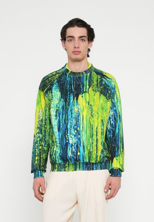 DRIP CREWNECK - Bluză de molton - petrol/lime