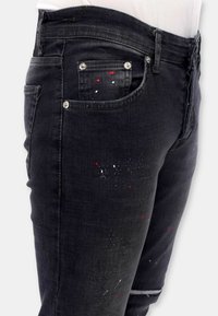 Local Fanatic VERFSPATTEN -DC- ZWART - DC-040 - Slim fit jeans - zwart