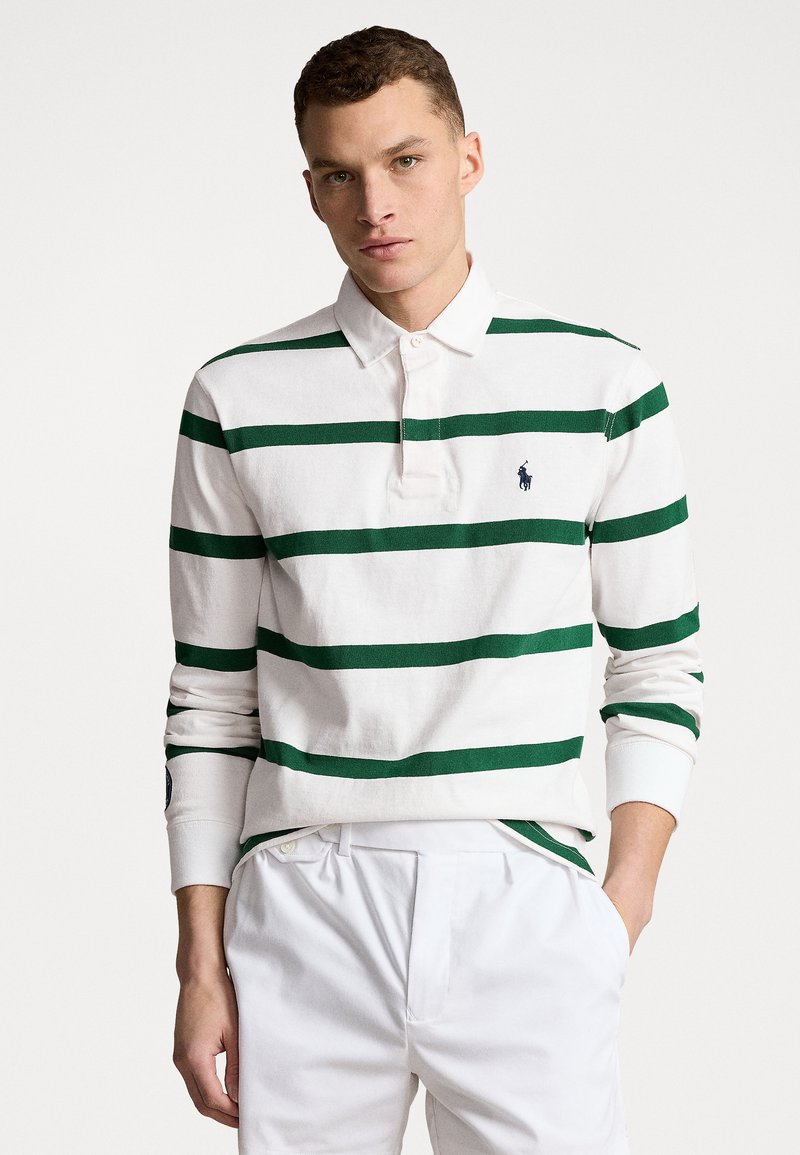 Polo Ralph Lauren RUGBY LONG SLEEVE - T-shirt à manches longues - white/moss agate