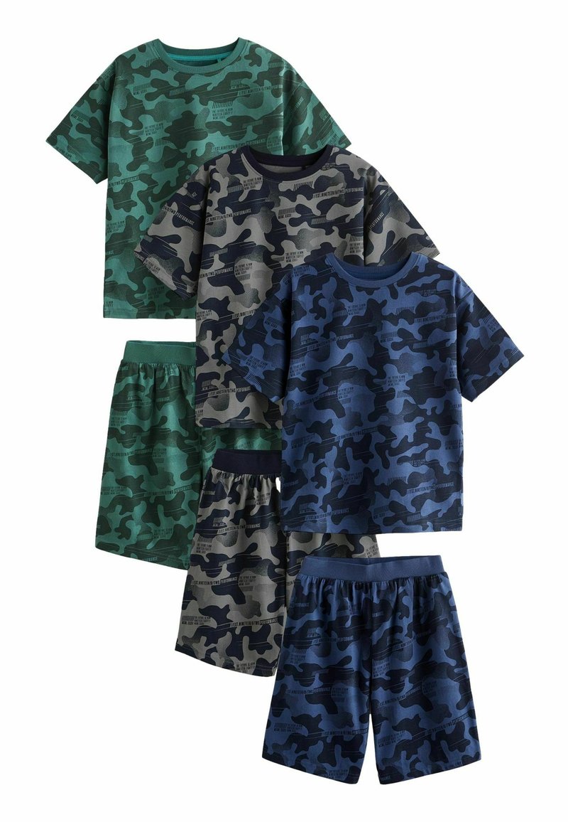 Next - 3 PACK SET - Komplet pidžame - blue grey green camouflage, Pove�ćaj