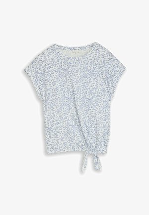 TOM TAILOR, T-SHIRT ALLOVERPRINTED - T-shirt imprimé - white small leaves design