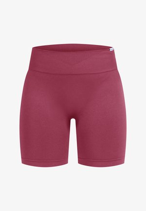 Bordo szorty sportowe wykonane z elastycznego materiału, z szerokim elastycznym paskiem w talii i gładką teksturą, zaprojektowane z myślą o komforcie i swobodzie ruchów.