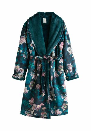 REGULAR FIT - FLORAL COSY - Bademantel - teal/blue