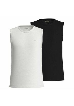 ÄRMELLOS RUNDHALS TANK LOGO EINFARBIG 2ER PACK - Top - weiß   schwarz