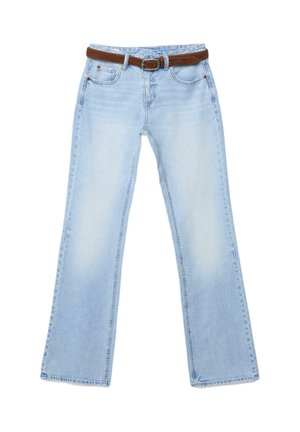 WITH BELT - Jeans Bootcut - mottled royal blue