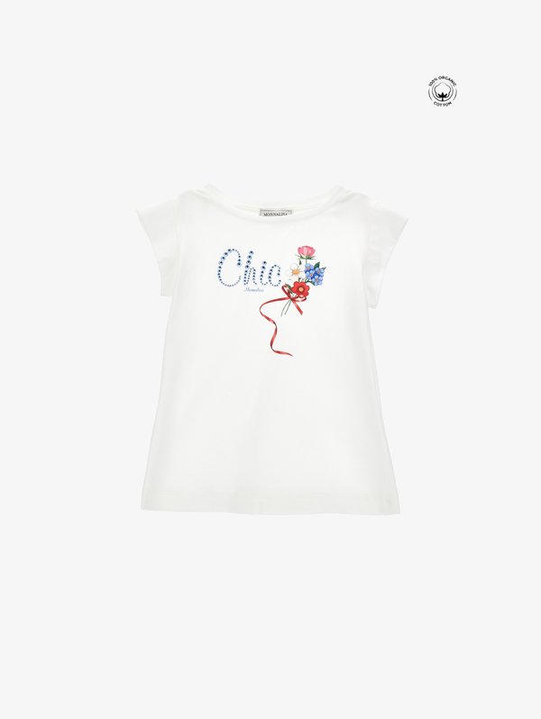 CHIC FIORELLIN - Print T-shirt - panna