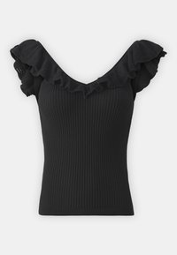 RUFFLE - Print T-shirt - true black