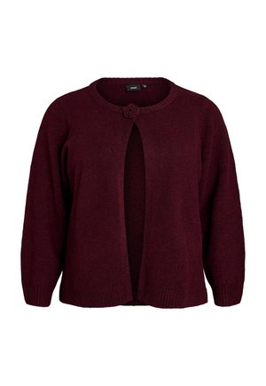 Zizzi, STRICKJACKE MIT BLÜTENDETAIL - Ζακέτα - dunkles bordeaux