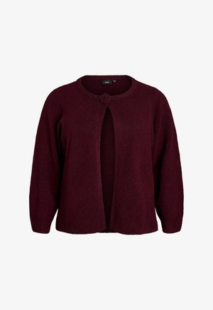 Zizzi, STRICKJACKE MIT BLÜTENDETAIL - Ζακέτα - dunkles bordeaux