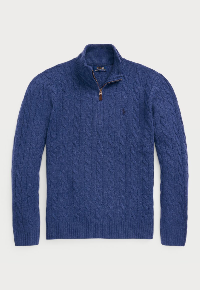 Polo Ralph Lauren CABLE-KNIT QUARTER-ZIP SWEATER - Neule - rustic navy heather