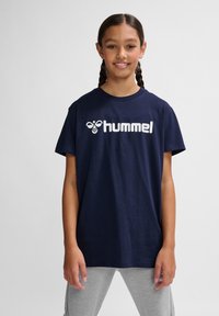 Hummel - LOGO KIDS UNISEX - Trükipildiga T-särk - marine Väikepilt 1