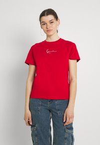 Karl Kani SMALL SIGNATURE TEE - Marškinėliai su spaudiniu - red