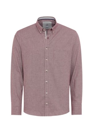 Camicia a maniche lunghe con un piccolo motivo a quadretti rossi e bianchi e una tasca sul petto anteriore.