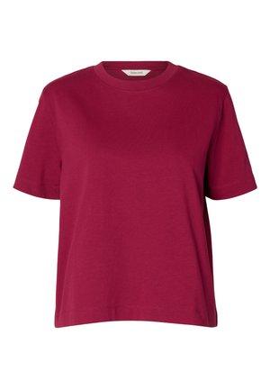 Selected, SLWESSENTIAL SS BOXY TEE NOOS - T-shirt basic - anemone