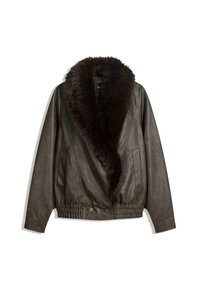 Faux leather jacket - dark brown