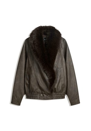 Imitatieleren jas - dark brown