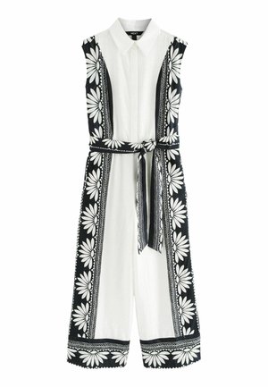 Overal - white black placement floral