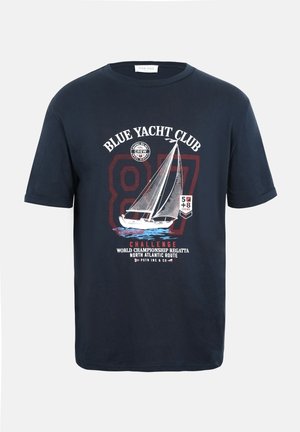 Pier One, T-shirt print - navy