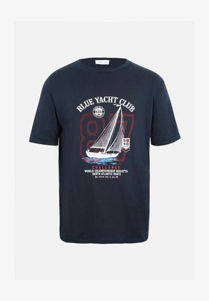Pier One, T-shirt print - navy