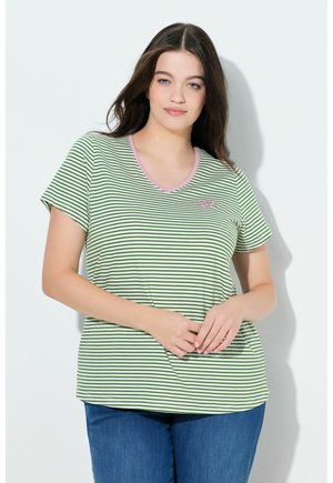 ECO STRIPED SHORT SLEEVE - T-shirts print - moss green