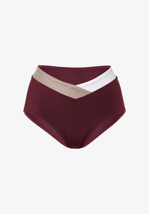 Lovable, SHINY COLOUR BLOCK - Bikini pezzo sotto - vinaccia/bianco e/bronzo